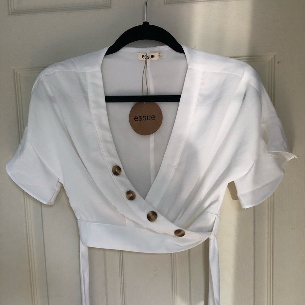White Wrap Crop Top